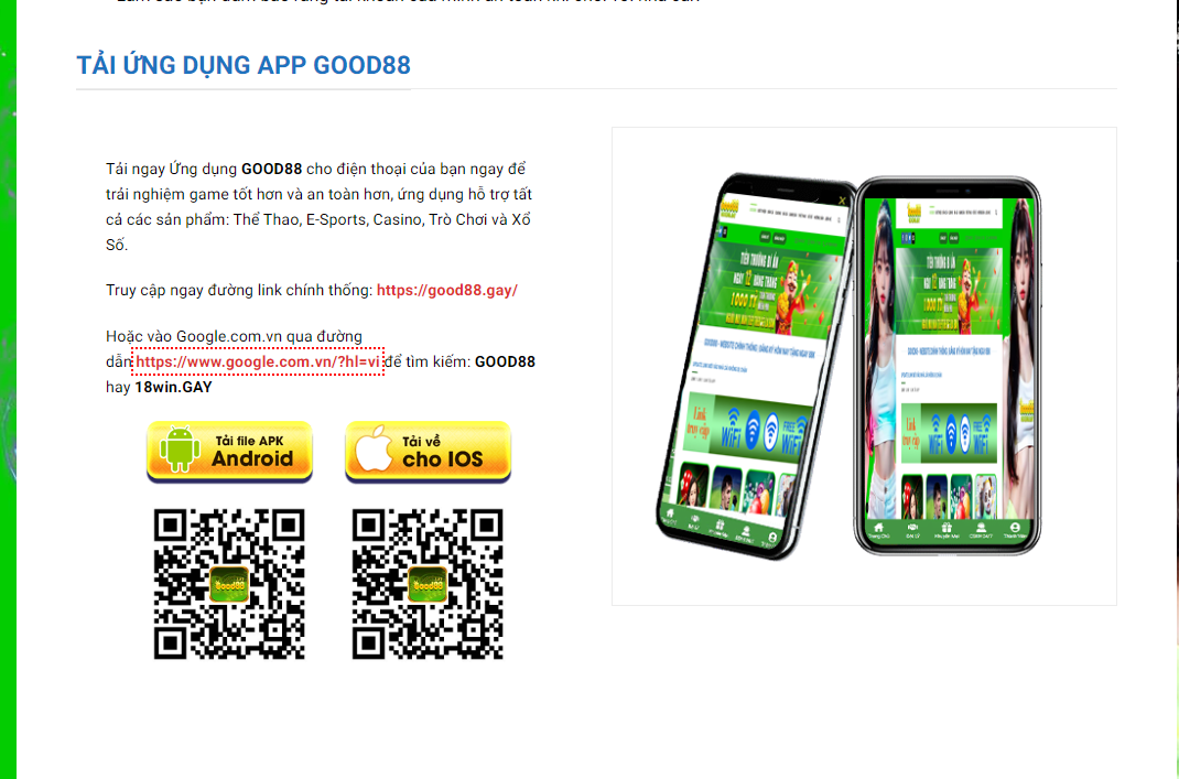 Tải app theo hướng dẫn Good88