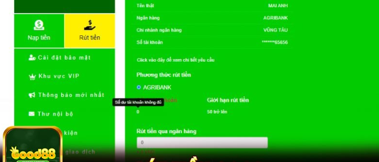 Rút tiền Good88 nhanh chóng nhất vào khoảng thời gian như thế nào?